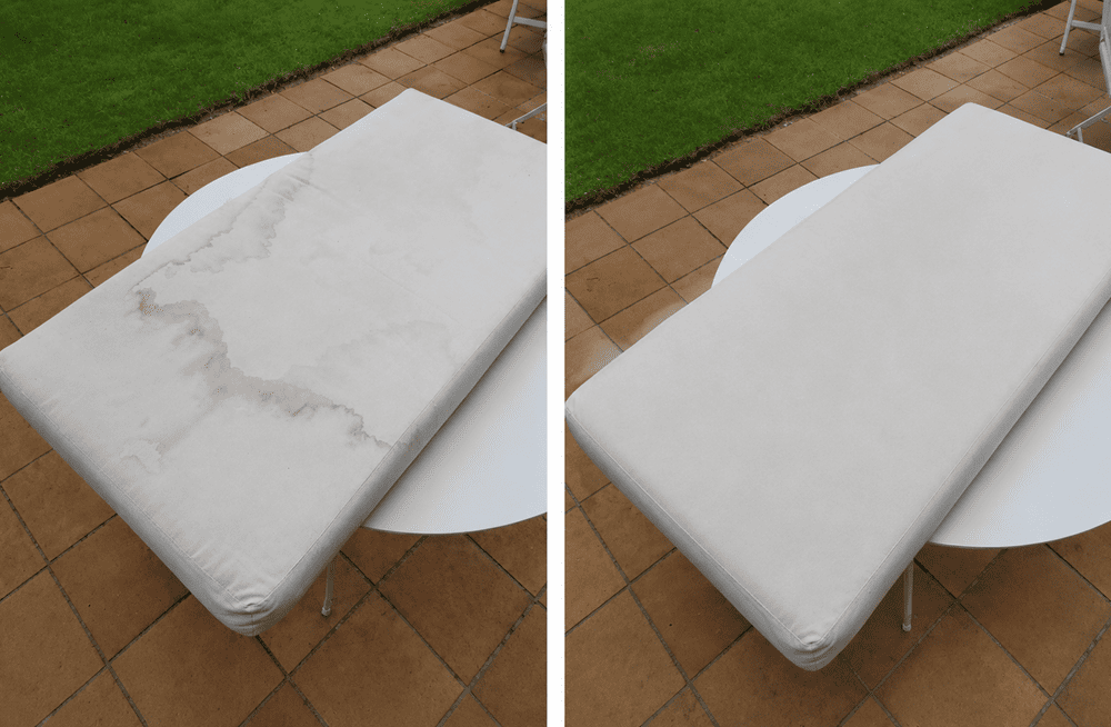 Antes y después limpieza de tapicería
