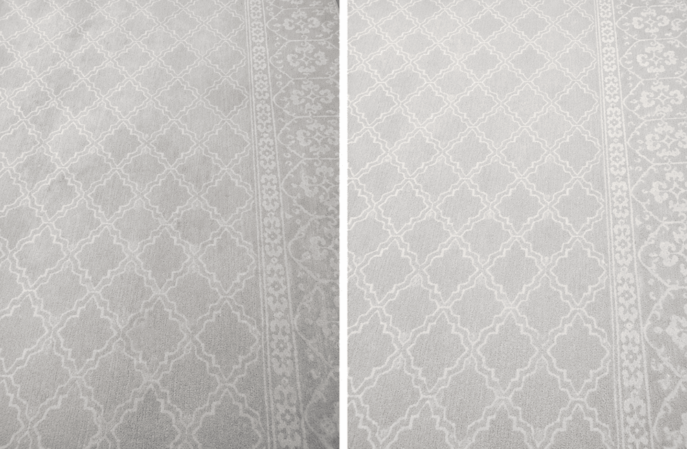 Antes y después limpieza de alfombra