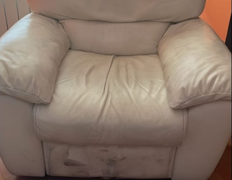 Sofá antes de limpieza